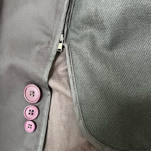 TIP TOP TAILORS | Vintage Charcoal Gray Oversized Fashionable Trench Coat - Picture 12 of 16